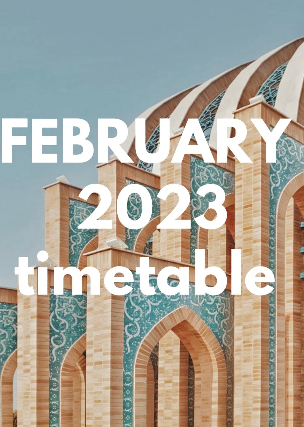 February timetable