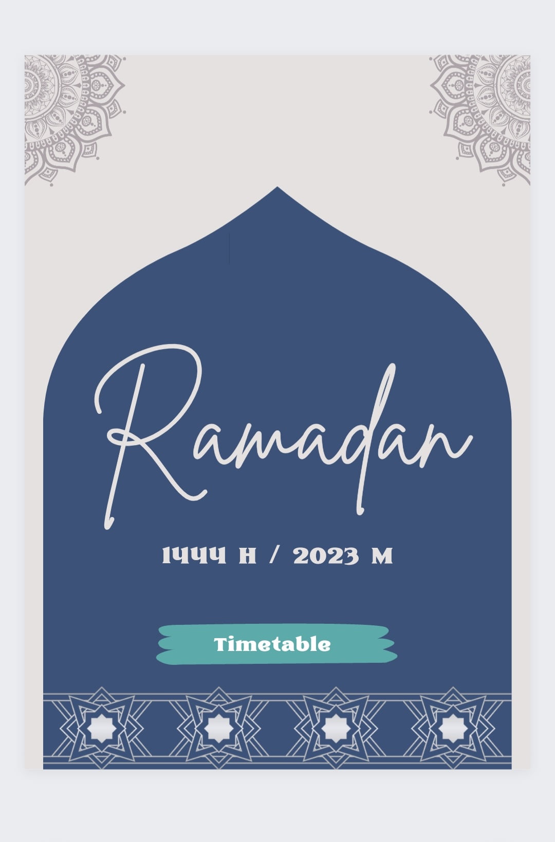 RAMADAN 1444 H / 2023 timetable